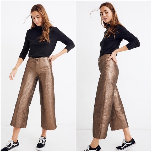 NWT Madewell High Rise Emmett Wide Leg Crop Pants - Picture 2 of 8